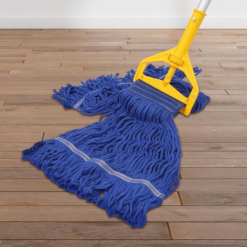 CARPOLY 3 Pack 3 Pack Heavy Mop Replace Head，Commerical Replacement Mop Heads Suitable for Heavy Commercial Industrial Residential Areas -Blue Cotton Looped Replace Mop Head (Deep Blue) - Image 4